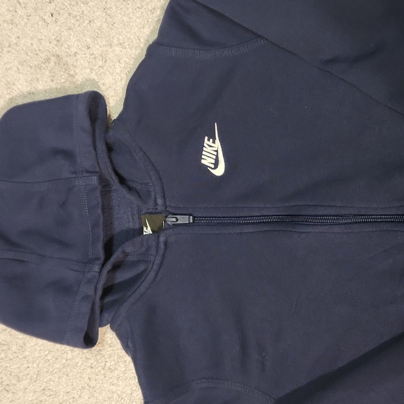Nike Sportswear Club Fleece Full-Zip Youth Hoodie (Navy) - Picture 4 of 10